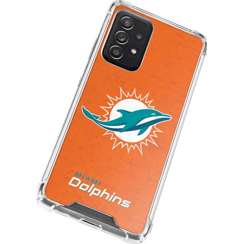 NFL Miami Dolphins Distressed- Orange Galaxy A52 5G Clear Case